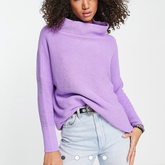 Free People Ottoman Slouchy Sweater Tunic Glowing Grape Size S - Picture 2 of 9
